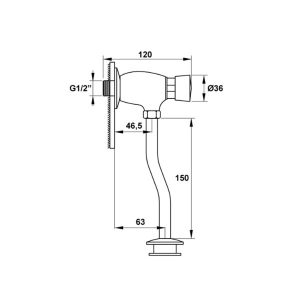 Nút nhấn xả bồn tiểu nam Häfele 588.79.980 - 5