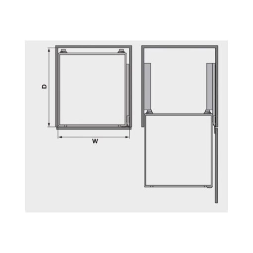 Rổ kéo lọt lòng, cửa bản lề rộng Kessebohmer 450mm 540.26.664 - 3