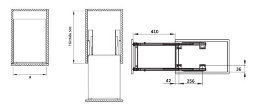 Rổ kéo để dao thớt, chai lọ Cucina 400mm Mạ Chrome 549.20.215 - 3
