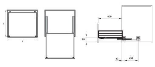 Rổ kéo để xoong nồi Cucina 600mm Mạ Chrome 549.08.224 - 3