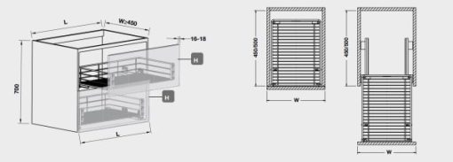 Rổ kéo để xoong nồi 800mm Häfele 549.03.145 - 3