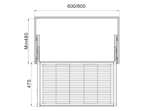 Rổ kéo lưới bằng kim loại Hafele 600mm màu nâu 807.95.141 - 3