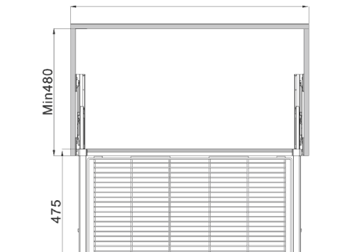Rổ kéo lưới bằng kim loại Häfele 600mm màu trắng 807.95.841 - 3