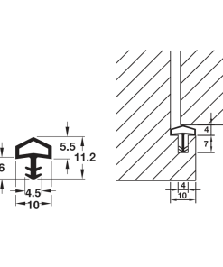 Ron cửa Hafele 10mm 950.10.277 - 5