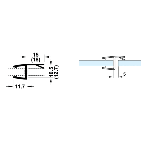 Ron cửa kính Hafele 180° cho kính 10-12mm 950.50.001 - 3