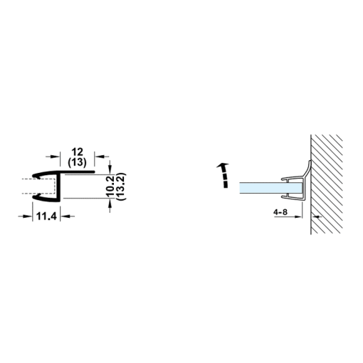Ron cửa kính Hafele 90° cho kính 10-12mm 950.50.009 - 3