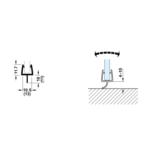 Ron cửa kính Hafele 90° cho kính 10-12mm 950.50.013 - 3