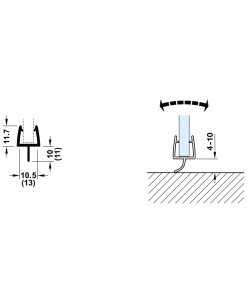 Ron cửa kính Hafele 90° cho kính 8-10mm 950.50.012 - 6 Ron cửa kính Hafele 90° cho kính 8-10mm 950.50.012 - 5