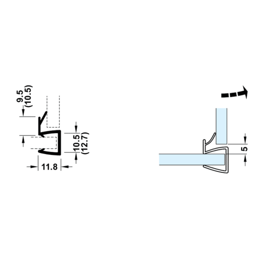 Ron cửa kính Hafele 90° cho kính 10-12mm 950.50.003 - 3