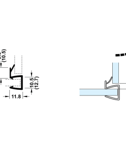 Ron cửa kính Hafele 90° cho kính 8-10mm 950.50.002 - 6 Ron cửa kính Hafele 90° cho kính 8-10mm 950.50.002 - 5