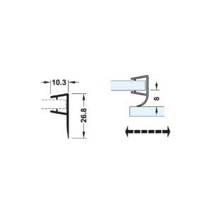 Ron cửa kính cho cửa trượt Hafele 8-10mm 950.50.016 - 5