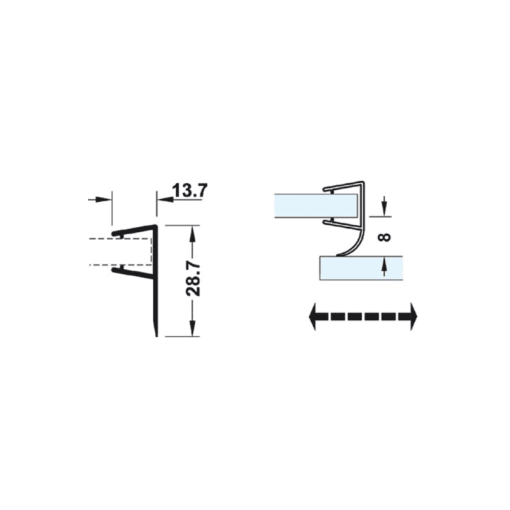 Ron cửa kính cho cửa trượt Hafele 10-12mm 950.50.017 - 3