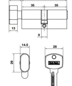 Ruột khoá 1 đầu chìa 1 đầu vặn 70mm BAUMA 916.87.826 - 6 Ruột khoá 1 đầu chìa 1 đầu vặn 70mm BAUMA 916.87.826 - 5