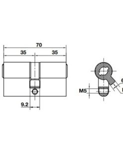 Ruột khoá 2 đầu chìa 70mm BAUMA 916.87.825 - 6 Ruột khoá 2 đầu chìa 70mm BAUMA 916.87.825 - 5