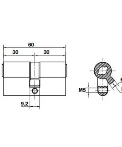Ruột khoá 2 đầu chìa 60mm BAUMA 916.87.824 - 6 Ruột khoá 2 đầu chìa 60mm BAUMA 916.87.824 - 5