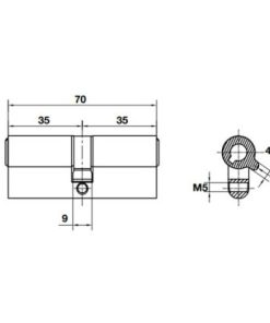 Ruột khoá 2 đầu chìa 70mm BAUMA 916.87.827 - 6 Ruột khoá 2 đầu chìa 70mm BAUMA 916.87.827 - 5