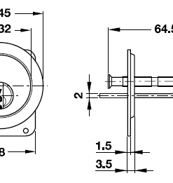 Ruột khóa tròn cho thanh thoát hiểm 911.56.046 - 6 Ruột khóa tròn cho thanh thoát hiểm 911.56.046 - 5