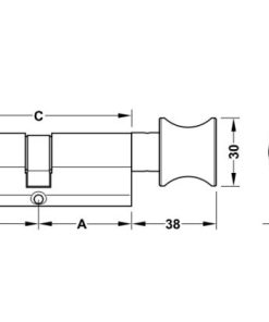 Ruột khoá Hafele cho cửa WC 101mm 916.64.956 - 5