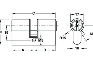 Ruột khóa 2 đầu chìa Hafele 916.64.908 - 5