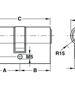 Ruột khóa Hafele hai đầu chìa dài 71mm 916.63.904 - 5
