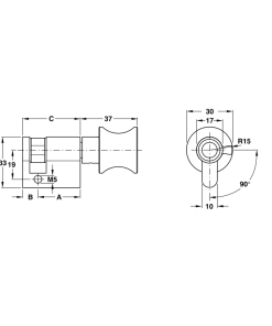 Ruột khóa 1 đầu vặn Hafele 45mm màu đen 916.64.035 - 6 Ruột khóa 1 đầu vặn Hafele 45mm màu đen 916.64.035 - 5