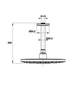 Sen đầu gắn trần Airsense Hafele 485.60.617 - 8 Sen đầu gắn trần Airsense Hafele 485.60.617 - 7