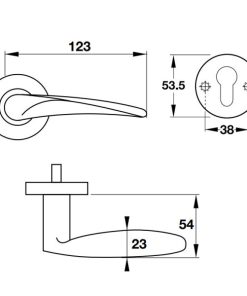 Tay gạt cho phòng WC núm vặn không chìa Hafele 903.98.148 - 6 Tay gạt cho phòng WC núm vặn không chìa Hafele 903.98.148 - 5
