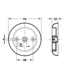Tay nắm kéo âm Hafele 902.00.590 - 5