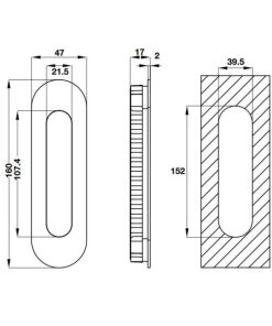 Tay nắm âm Hafele 903.11.950 - 6 Tay nắm âm Hafele 903.11.950 - 5