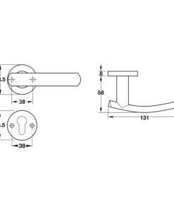 Tay nắm gạt Hafele 903.92.656 - 6 Tay nắm gạt Hafele 903.92.656 - 5
