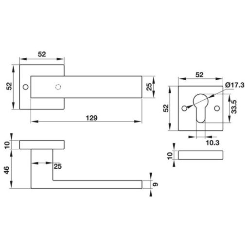 Tay nắm gạt Hafele 903.99.427 - 3