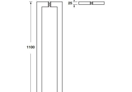 Tay nắm kéo vuông CC1075mm Häfele DIY 499.68.039 - 3