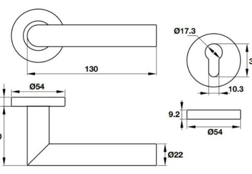 Tay nắm gạt Häfele 903.91.454 - 3