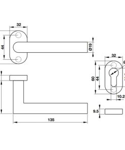 Tay nắm gạt có nắp che Inox 304 Hafele 903.80.004 - 6 Tay nắm gạt có nắp che Inox 304 Hafele 903.80.004 - 5