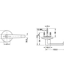 Tay nắm gạt có nắp che Inox 316 Hafele 911.54.037 - 5
