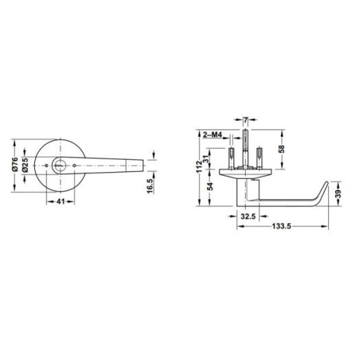 Tay nắm gạt có nắp che Inox 316 Hafele 911.54.037 - 3