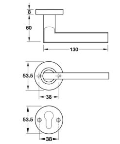 Tay nắm gạt có nắp che màu đên mờ Inox 304 Hafele 903.99.789 - 6 Tay nắm gạt có nắp che màu đên mờ Inox 304 Hafele 903.99.789 - 5