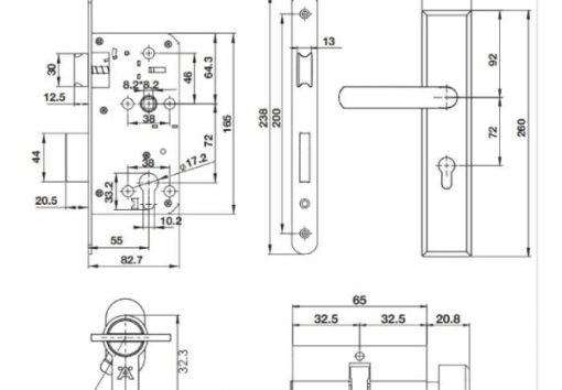 Bộ khóa tay nắm đế dài DIY Hafele 499.62.501 - 3
