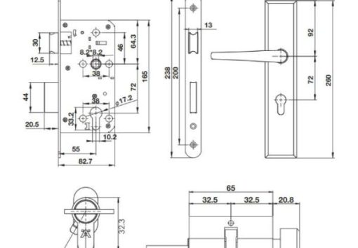 Bộ khóa tay nắm đế dài DIY Hafele 499.62.503 - 3
