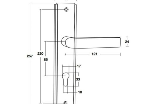 Tay nắm gạt đế dài BAUMA BM055-85 905.99.087 - 3