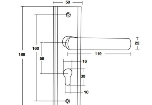 Tay nắm gạt đế dài BAUMA BM066-58 905.99.091 - 3