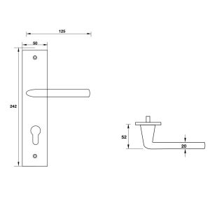 Tay nắm gạt đế dài Hafele 903.98.465 - 5