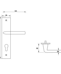 Tay nắm gạt đế dài Hafele 903.98.452 - 6 Tay nắm gạt đế dài Hafele 903.98.452 - 5