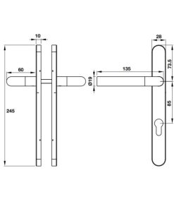 Tay nắm gạt đế dài Hafele 903.92.262 - 6 Tay nắm gạt đế dài Hafele 903.92.262 - 5