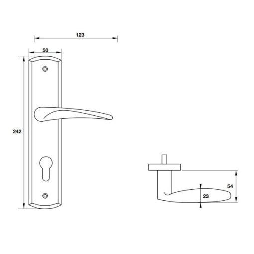 Tay nắm gạt đế dài Hafele 903.98.473 - 3
