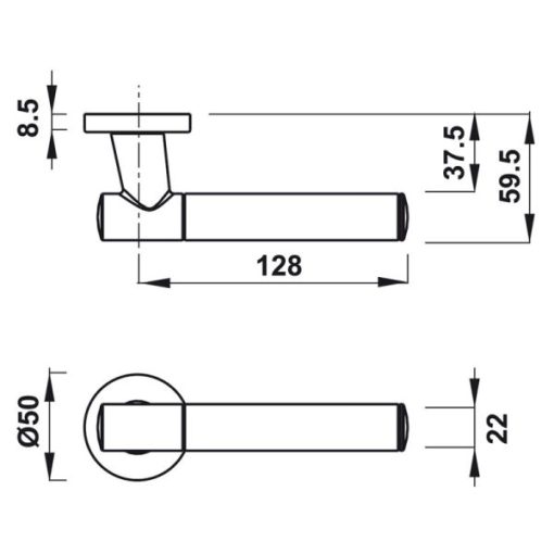 Tay nắm gạt Kawajun Hafele 900.99.126 - 3