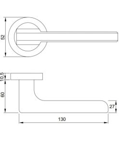 Tay nắm gạt BLADE Hafele màu Đồng bóng 901.79.873 - 6 Tay nắm gạt BLADE Hafele màu Đồng bóng 901.79.873 - 5