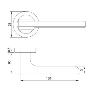 Tay nắm gạt BLADE Hafele màu Đồng bóng 901.79.873 - 5