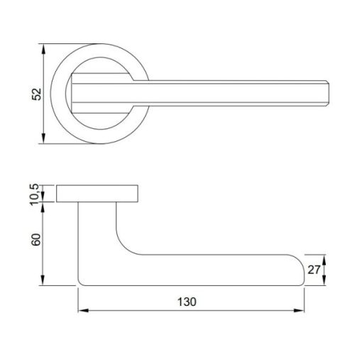 Tay nắm gạt BLADE Hafele màu Đồng bóng 901.79.873 - 3