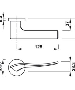 Tay nắm gạt Kawajun Hafele 901.99.582 - 6 Tay nắm gạt Kawajun Hafele 901.99.582 - 5